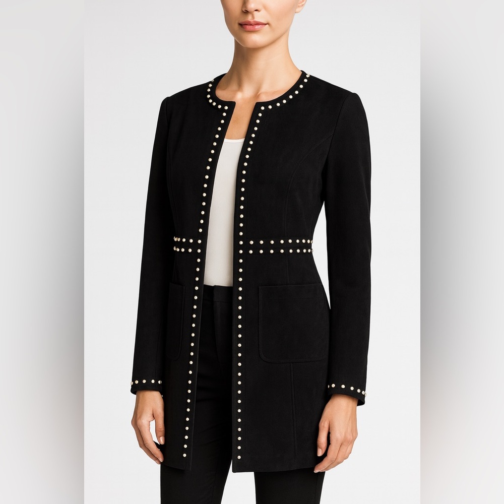 Karl Lagerfeld Embellished Faux Suede Jacket NWOT